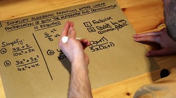 Simplify algebraic fractions where linear factorisation of both numerator and denominator required.