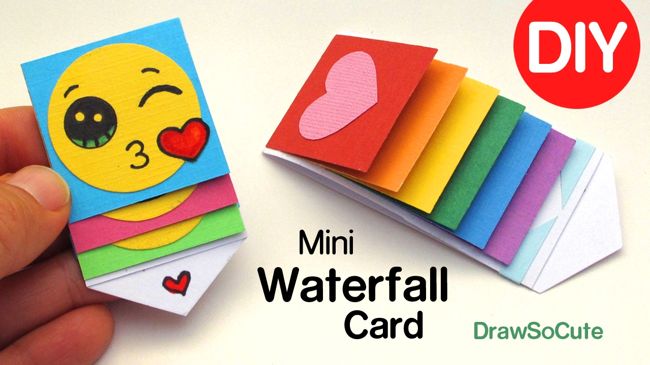 How to Make a mini WATERFALL CARD - DIY Fun Easy Craft 