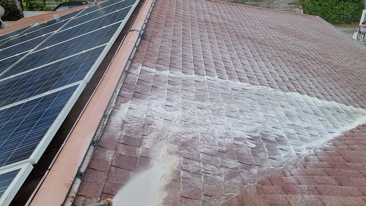 Soft wash shingle roof rinsing YouTube