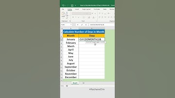 How to Calculate Number of Days in Each Month In Excel #excel #shortvideo #shorts