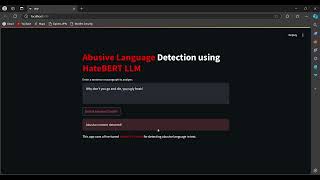 Abusive Language Detection using HateBERT LLM
