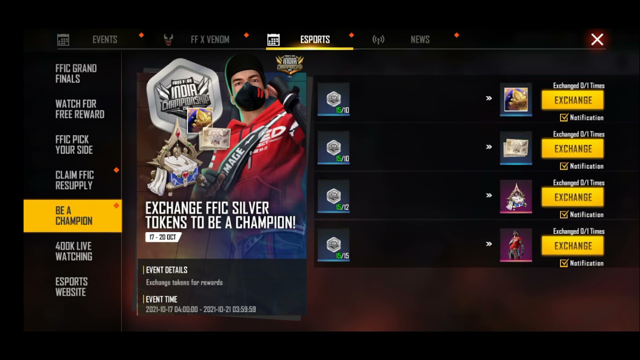 FFIC SILVER TOKEN SE EXCHANGE BUNDLE,,, GARENA FREE FIRE