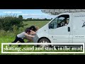 Skating, sand and stuck in the mud! | VW T5 campervan | Lancashire trip | Family camping |