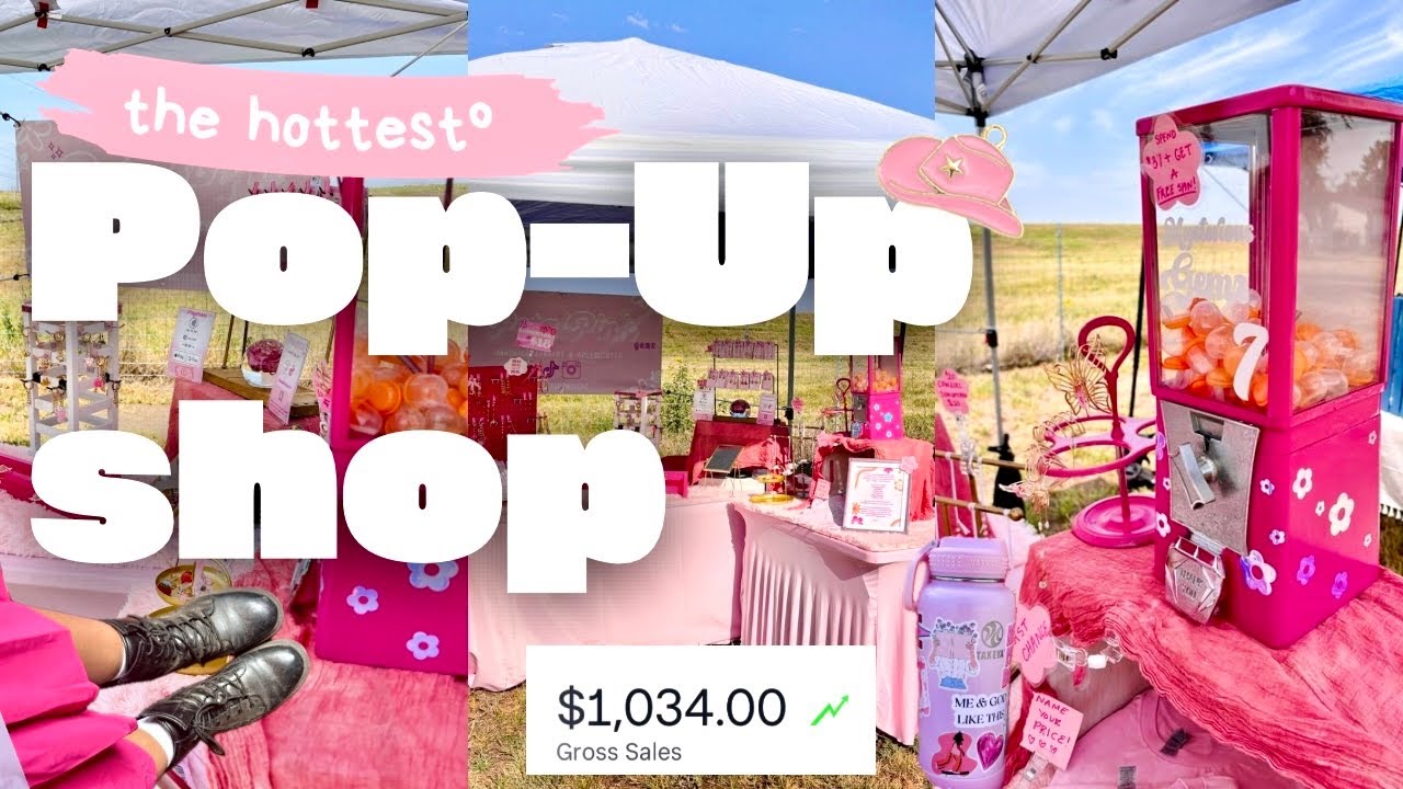 Let’s do a pop-up shop in 103° heat | vendor market vlog, interacting w/ customers, x2 sales goal