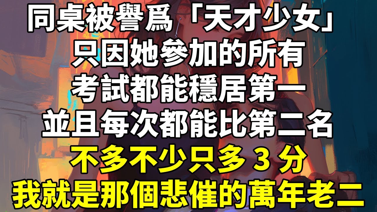 同桌被譽爲「天才少女」。只因她參加的所有考試都能穩居第一，並且每次都能比第二名不多不少只多 3 分。沒錯，我就是那個悲催的萬年老二。但我知道，同桌是個學渣，她綁定了萬能考試系統。