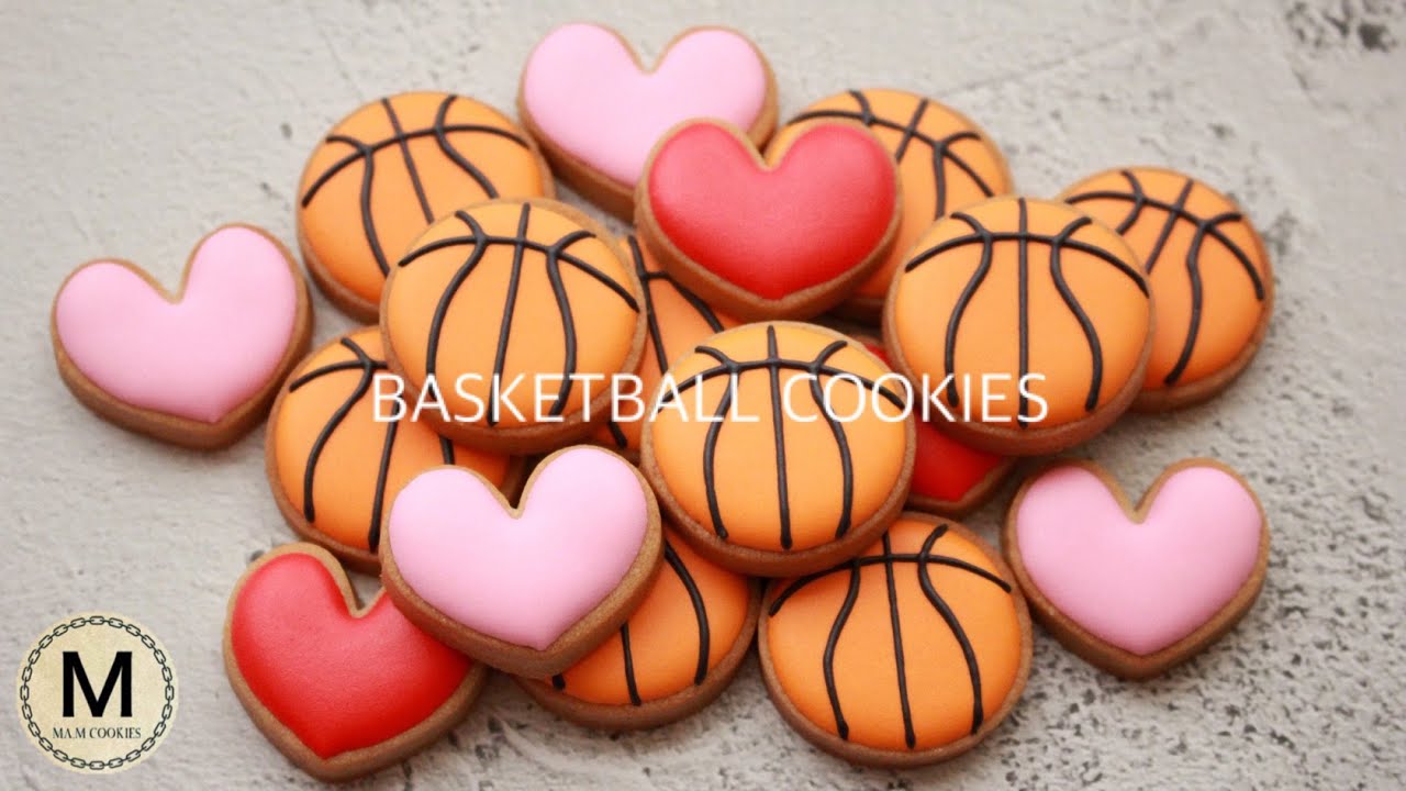 アイシングクッキー バレンタイン にも 簡単なバスケットボールの作り方 Basketball Cookies Youtube