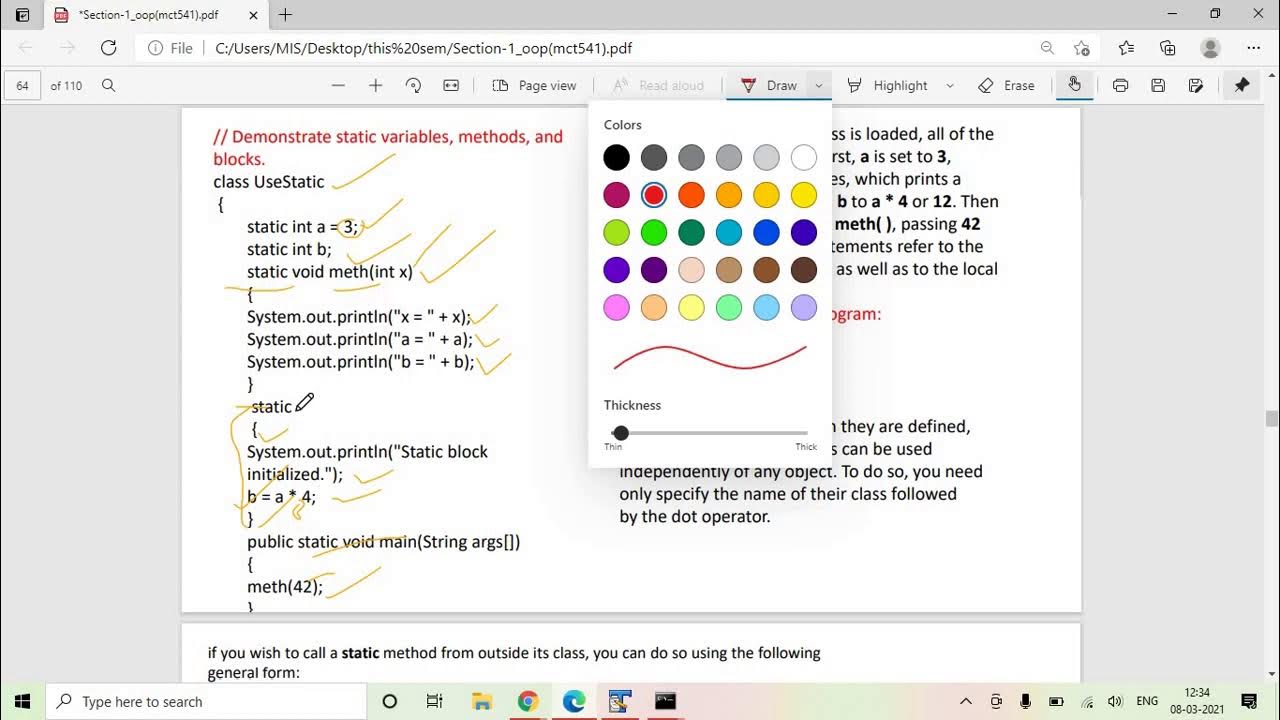 Lecture 10 Program for garbage collection, Static variable, function