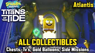 Atlantis City - All Collectibles Chests, D Balloons, Tvs Spongebob Ans Of The Tide 100%
