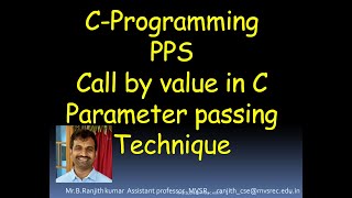 PASS BY VALUE PARAMETER PASSING TECHNIQUE  FUNCTIONS PPS