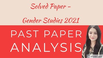 Part 2 - Gender Studies solved past paper 2021