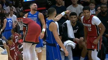 Klay Thompson has words for Heat bench then gets tech for pointing at them after 3 👀