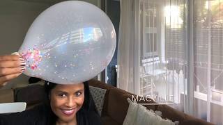 Clear Confetti Sprinkles Balloon Blowing Up A Balloon From Japan