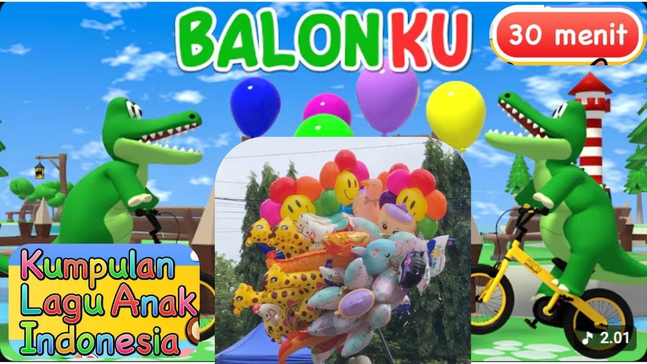 Balonku 🎈💚🎈 Lagu Anak Indonesia Balita