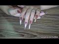 Painting Metallic Violet on Long Natural Nails