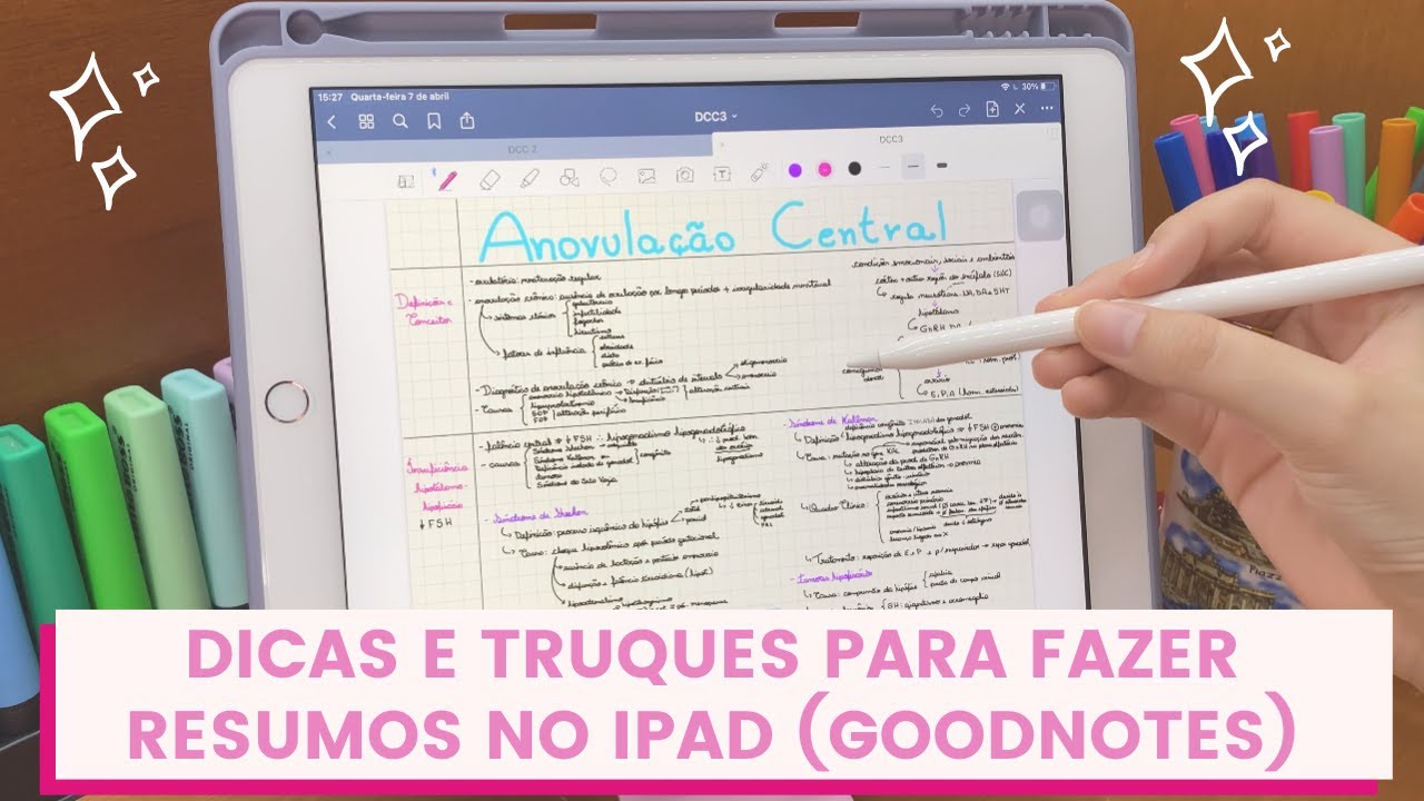 Dicas e truques para fazer resumos no iPad Goodnotes Eliza com Z