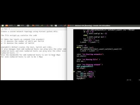 Custom network topology using mininet python APIs