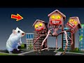  house head three heads vs hamster maze with traps  trevor henderson creatures with clay