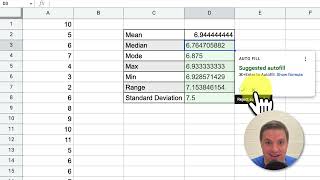 How to find Mean, Median, Mode, Range, and Standard Deviation with Google Sheets