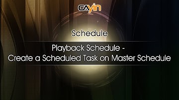 Playback Schedule - Create a Scheduled Task on Master Schedule