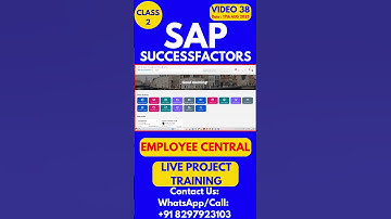 SAP SuccessFactors EC Training Online Tutorial Class 38 17th August 2025 #sapsuccessfactorstraining