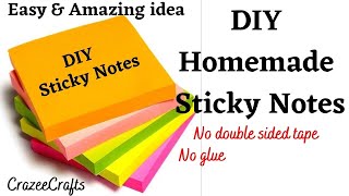 DIY Easy way of Homemade Sticky Notes without double sided tape and without glue | Paper Crafts