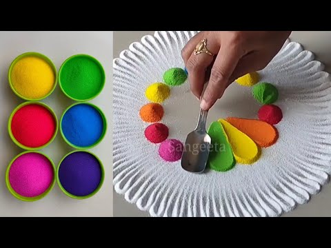 Learn Colors Rangolis - Sand Art 1907 - Relaxing & Satisfying Learning Video for Kids - Kids Videos