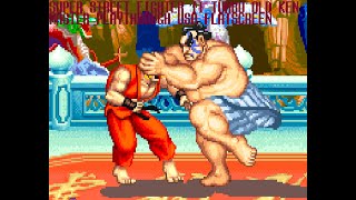 Super Street Fighter II Turbo Old Ken Playthrough (USA FlatScreen)