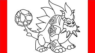 How To Draw Terra Dragon From Dragon City Step By Step Drawing Youtube