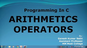 Arithmetic Operators in C
