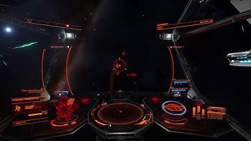 Elite Dangerous   solo Krait Mk2 vs  Thargoid Interceptor Cyclops variant (low ammo)