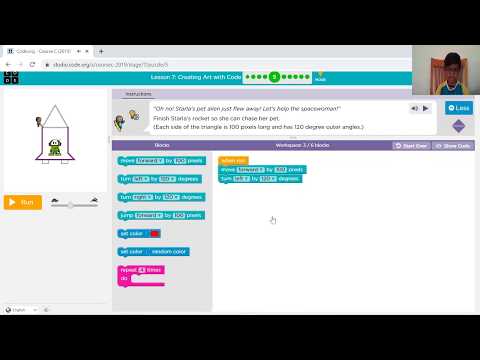 Coding for beginners and kids with CODE.ORG - DRAW A TRIANGLE - CC L6 P5