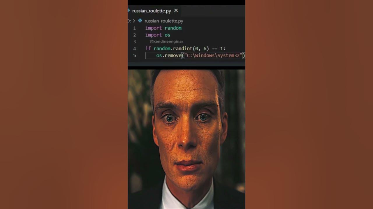 Russian Roulette delete system32 #shorts #memes #viral #python - YouTube