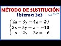 Método de Sustitución - Sistema de Ecuaciones Lineales 3x3 | Ejercicio 1