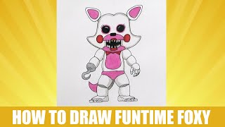 How to draw Mangle, Funtime Foxy, FNAF, Как нарисовать Мангл, Фантайм Фокси, ФНАФ