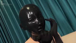 Black Doll-Face Full-Black Silicone Mask曦曦开箱试戴黑色娃娃脸全黑硅胶头套