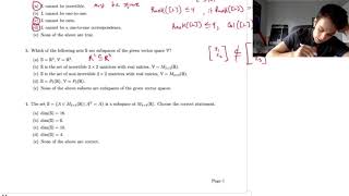 Linear Algebra for Engineering Sample Test 3 - Multiple Choice