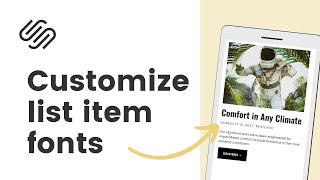 How to customize Squarespace list item fonts