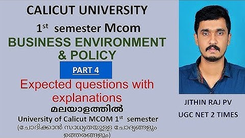 Mcom Business Environment Part 4 Calicut University first semester