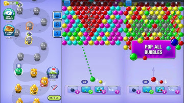 Playing Bubble Shooter .Game level 61 to 65 . Android Gameplay .