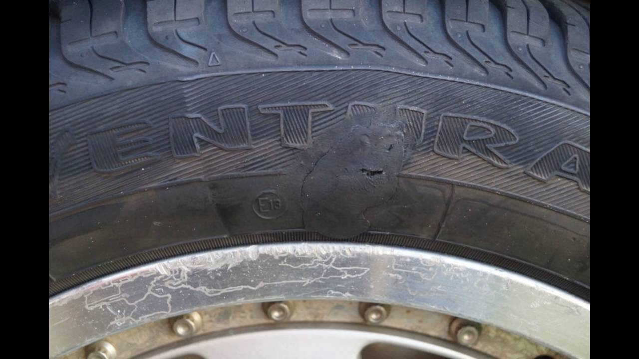Боковой порез шины ремонт, 1 - YouTube