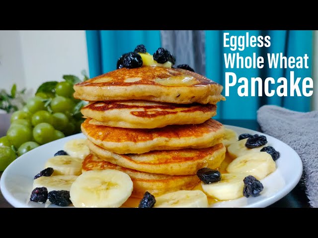 Healthy Eggless Whole Wheat Blueberry Pancakes | Whole Wheat Blueberry Pancake | Best Bites