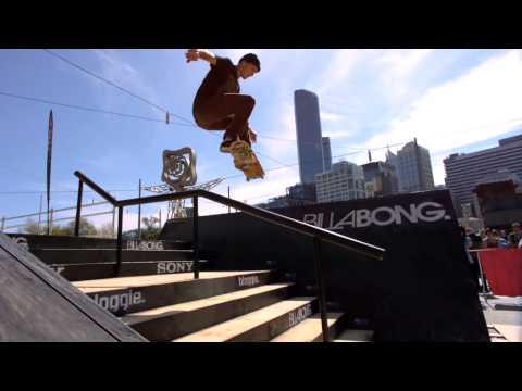 Skateboarding filmed with the slow motion camera. ...