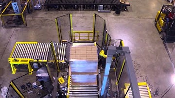 KPal K5 Full Tier Case and Tray Palletizing System with Automatic Wrapper and Robotic Load Labeler