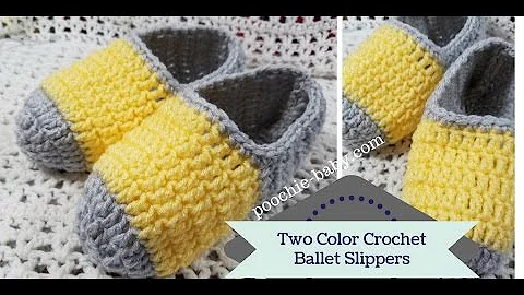 Two Color Crochet Ballet Slippers