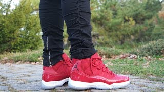 gym red 11s on feet