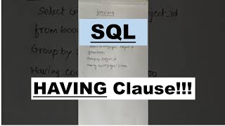 HAVING Clause in SQL!!..........#yts #viralshorts #sql