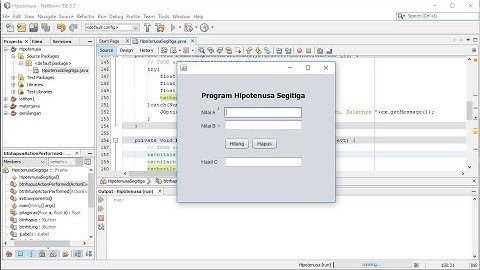 Belajar Java Netbeans GUI Program Hipotenusa Segitiga