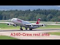 Crew rest area on Airbus A340 