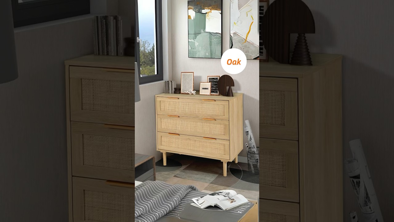 Rattan 3-drawer dresser in 5 colors!🧡🤍🖤🤎 