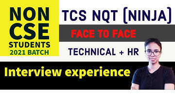 TCS NQT NINJA interview experience Shared by NON CSE students of 2021 batch | tcs interview